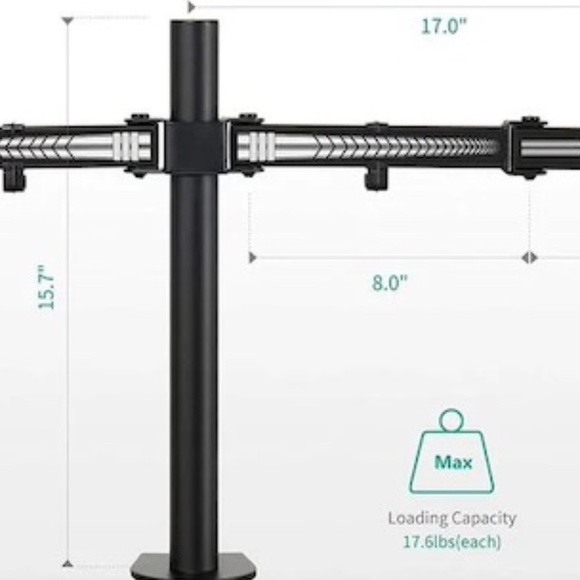 EleTab Dual-Arm Monitor Desk Arm Stand Adjustable ELT-DM02 *Brand New* - Picture 4 of 5